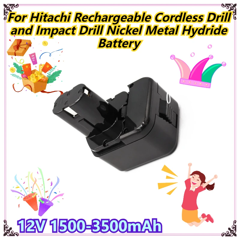 

12V 1500-3500mAh For Hitachi Rechargeable Cordless Drill and Impact Drill Nickel Metal Hydride Battery