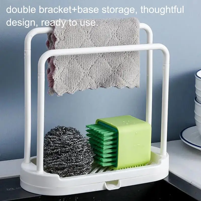 Rag Holder For Kitchen Sink Sink Storage Organizer Space-Saving Rag Holder With Drainage Tray For Kitchen Sink Sponge Dish Cloth