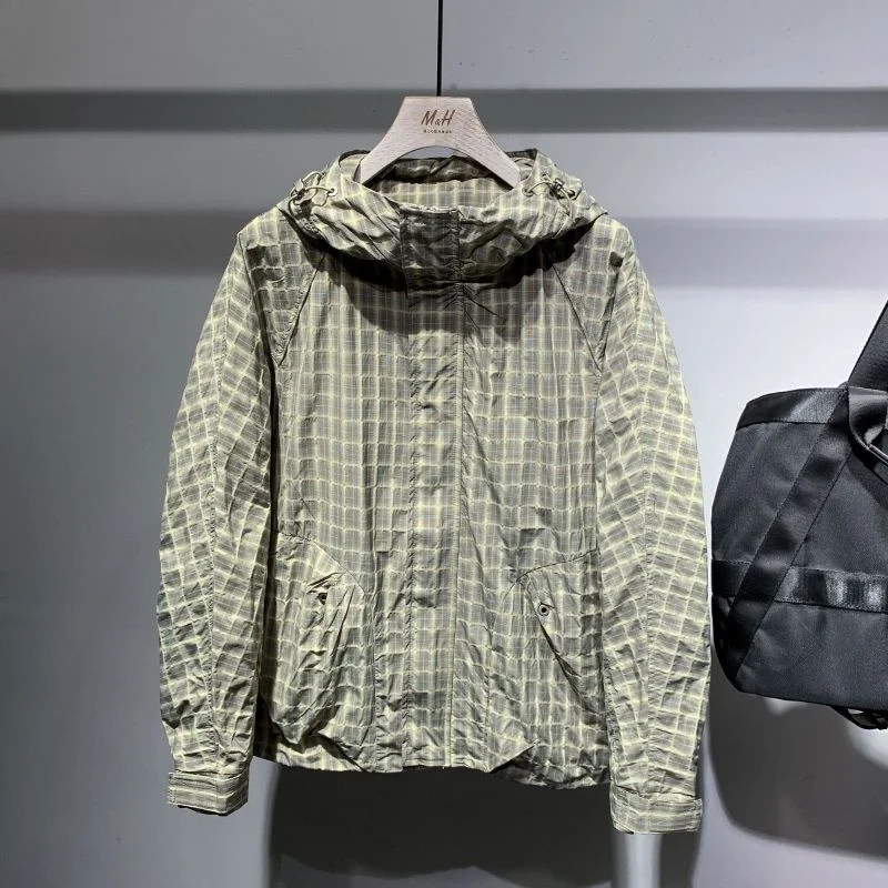 

Новая весенняя мужская куртка-худи в корейском стиле 2024 года: повседневная, в клетку, свободного кроя, модная, дышащая, молодежная, популярная верхняя одежда