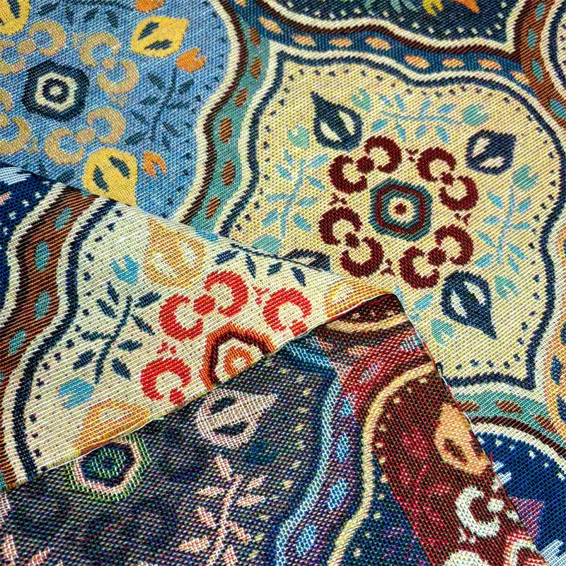 50×148cm Woven Jacquard Fabric Bohemian Style Ethnic Cloth for DIY Sewing Sofa,Curtain,Tablecloth,Handbag Handmade Decorative