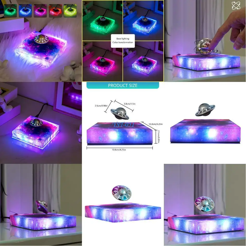 

E15A Вращающийся привлекательный парящий космический светильник, тихий поворот на 360 градусов, образцовый подарок для детей и