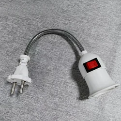 E27 Socket Adapter with Switch, Flexible Neck Extension Lamp Bulb Holder Converter for Night Light Bedside Lamp Wall Lamp Bases