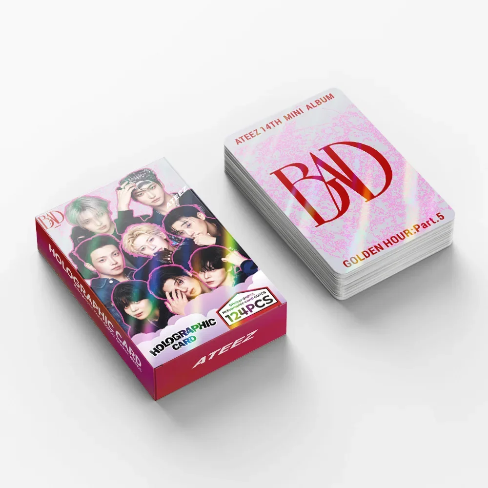 124 Stück Einzelalbum ATEEZ BAD Mini LOMO-Karten Fotokarten HD-Fan-Sammlungskarten Dekorative Geschenke – Detail 4