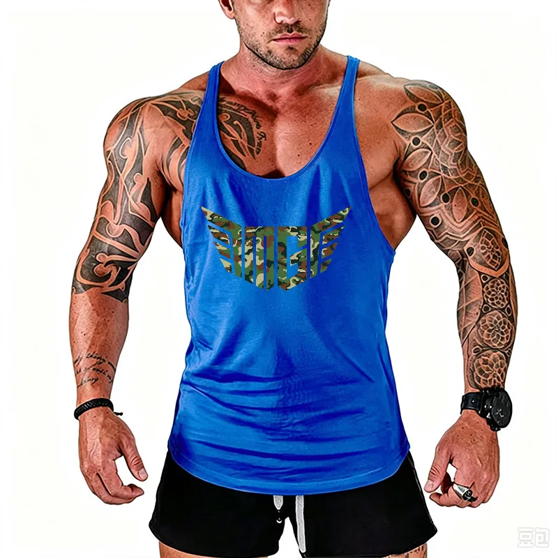 Men's Quick Dry Gym Vests Racerback Sleeveless Running Tank Top Breathable Athletic Workout Shirt For Bodybuilding