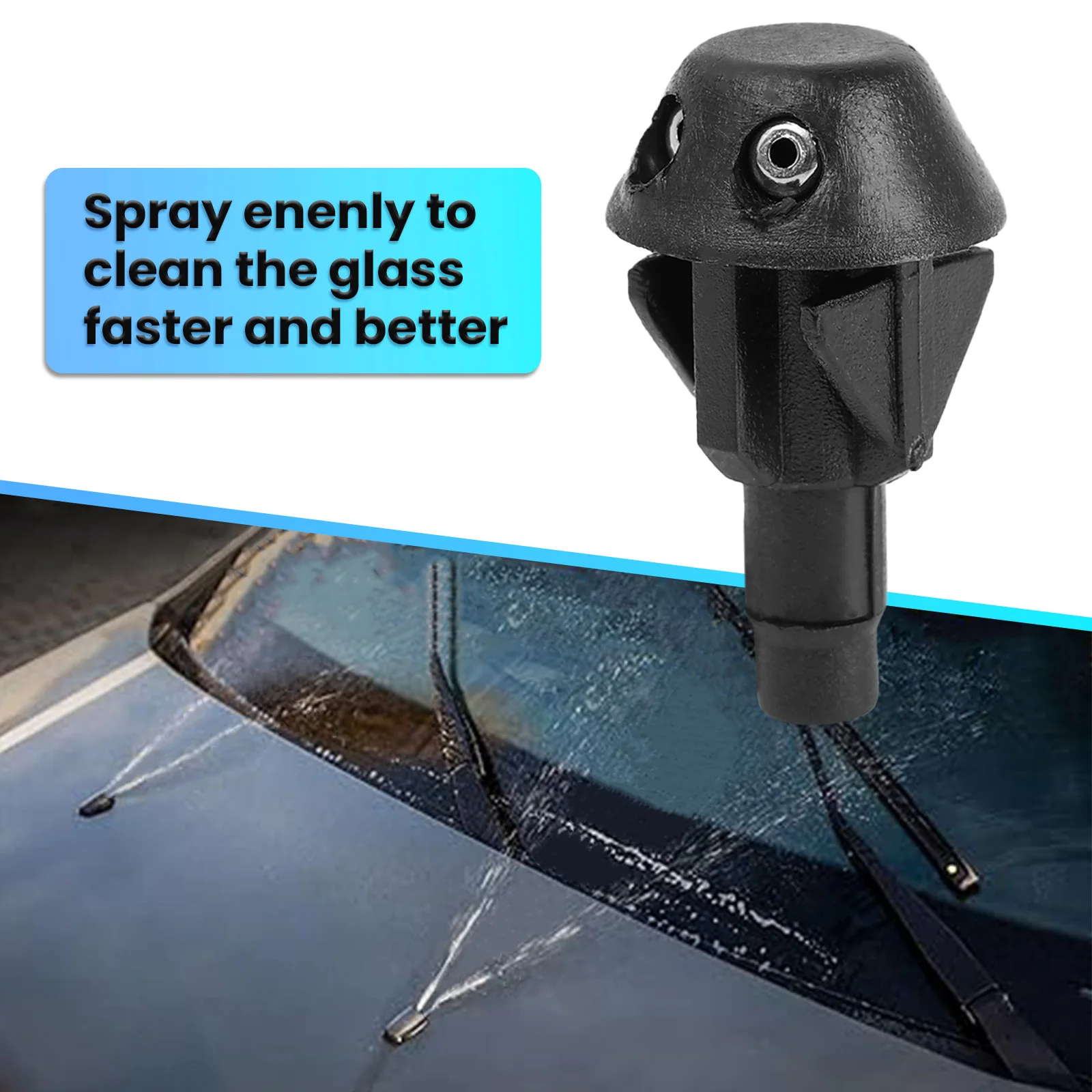 Erick's Wiper Pair Front Windscreen Wiper Washer Nozzle Jet Spray For Peugeot 106 205 206 306 506 OE# 643871 Hood Water Sprayer