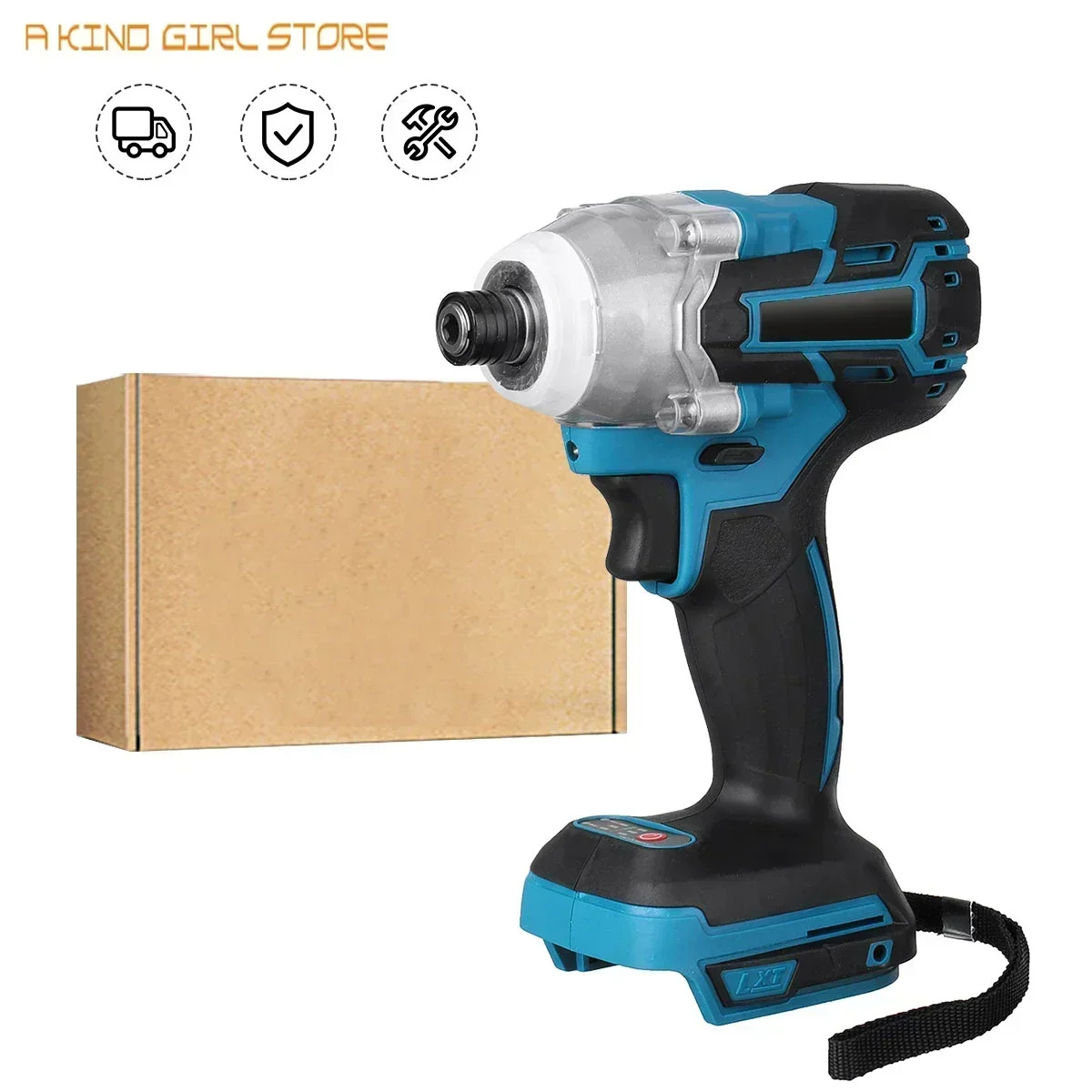 New 18V 2 In 1 Electric Brushless Impact Wrench Rechargable lithium battery Cordless Impact Driver LED Light For Makita Battery