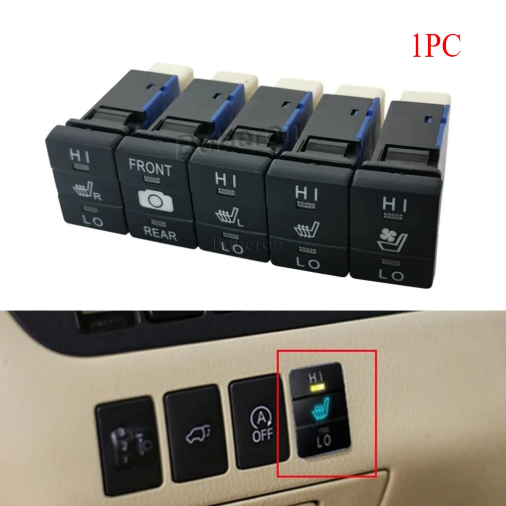 1PC Seat Heating Button Control Switch Left Right Seat Heated Seat Fan Button Front Rear Camera Power on Off Switch for Toyota