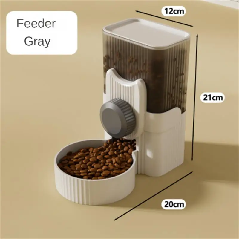 Automatic Dog Cat Feeder And Water Dispenser Hanging Cage Design Easy Add Food Soft Rubber Anti-skid Pad Cats Bowl Pet Supplies