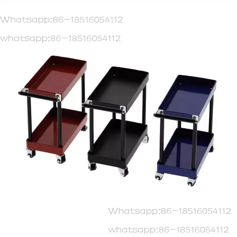 2-Tier Tools Storage Trolley Mobile Workshop Garage Repair RC Accessory for 1/8 1/10 1/12 1/16 Scale RC Model Car Spare Parts