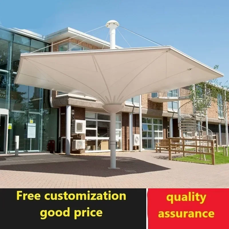 Parking space membrane structure steel frame carport landscape sunshade canopy electric car tension film car hood