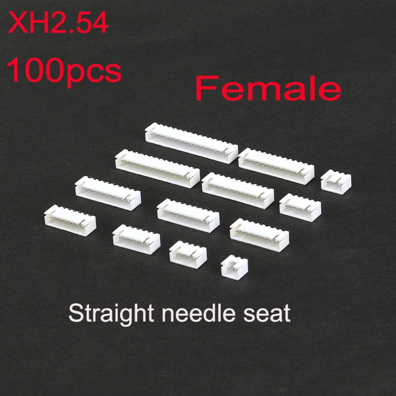 100PCS XH2.54 2.54MM pitch Plastic Case Male Plug+Female Socket Wire Connector 2/3/4/5/6/7/8/9/10 Pin Plastic Connector