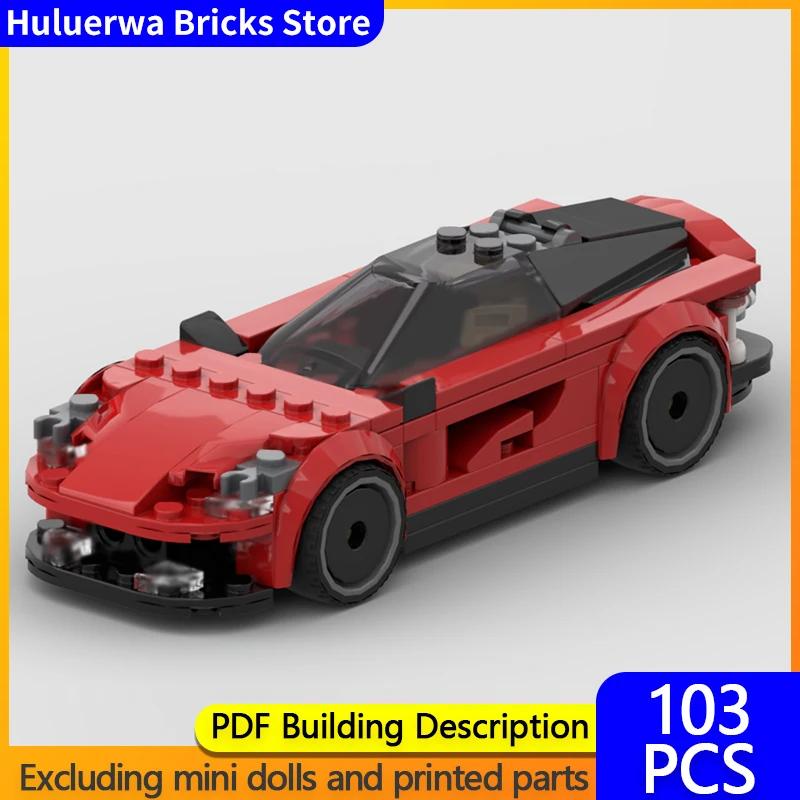 

Модель городской автомобиль MOC, строительные кирпичи, красный верхний уровень, спортивный автомобиль, модульная технология, детские праздничные подарки, сборные игрушки, костюм