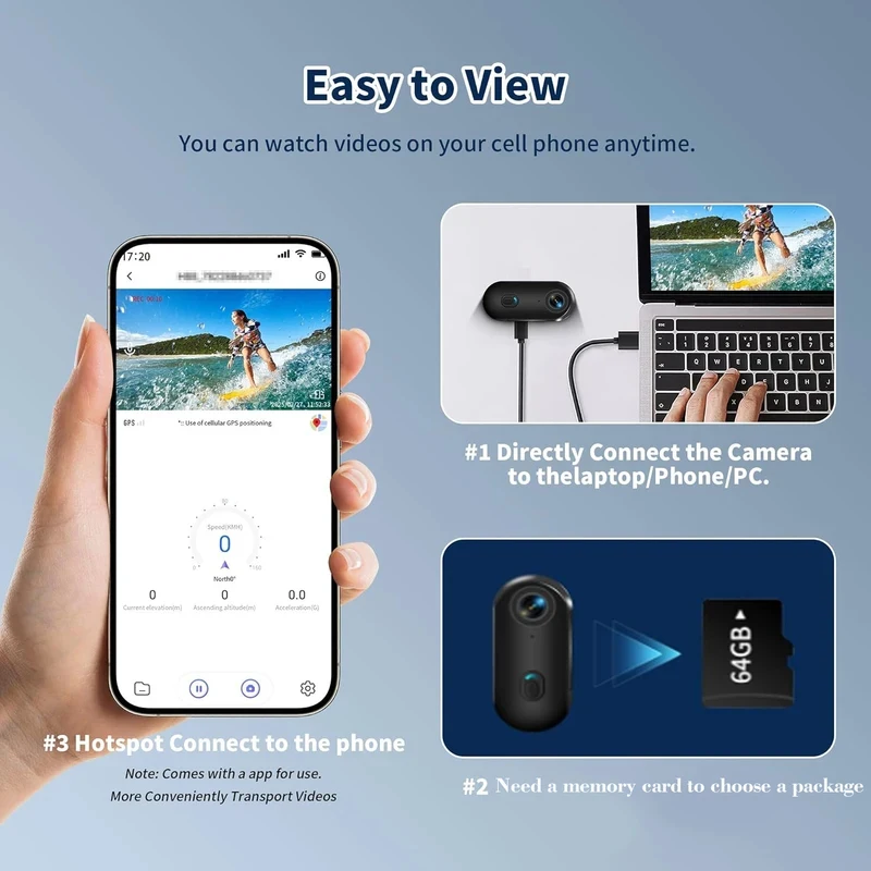 4K Mini Waterproof Camera with WiFi Wireless Portable Wearable Body Cam for Moto Bike Travel Helmet  Outdoor Sports Vlog Shoots view 6