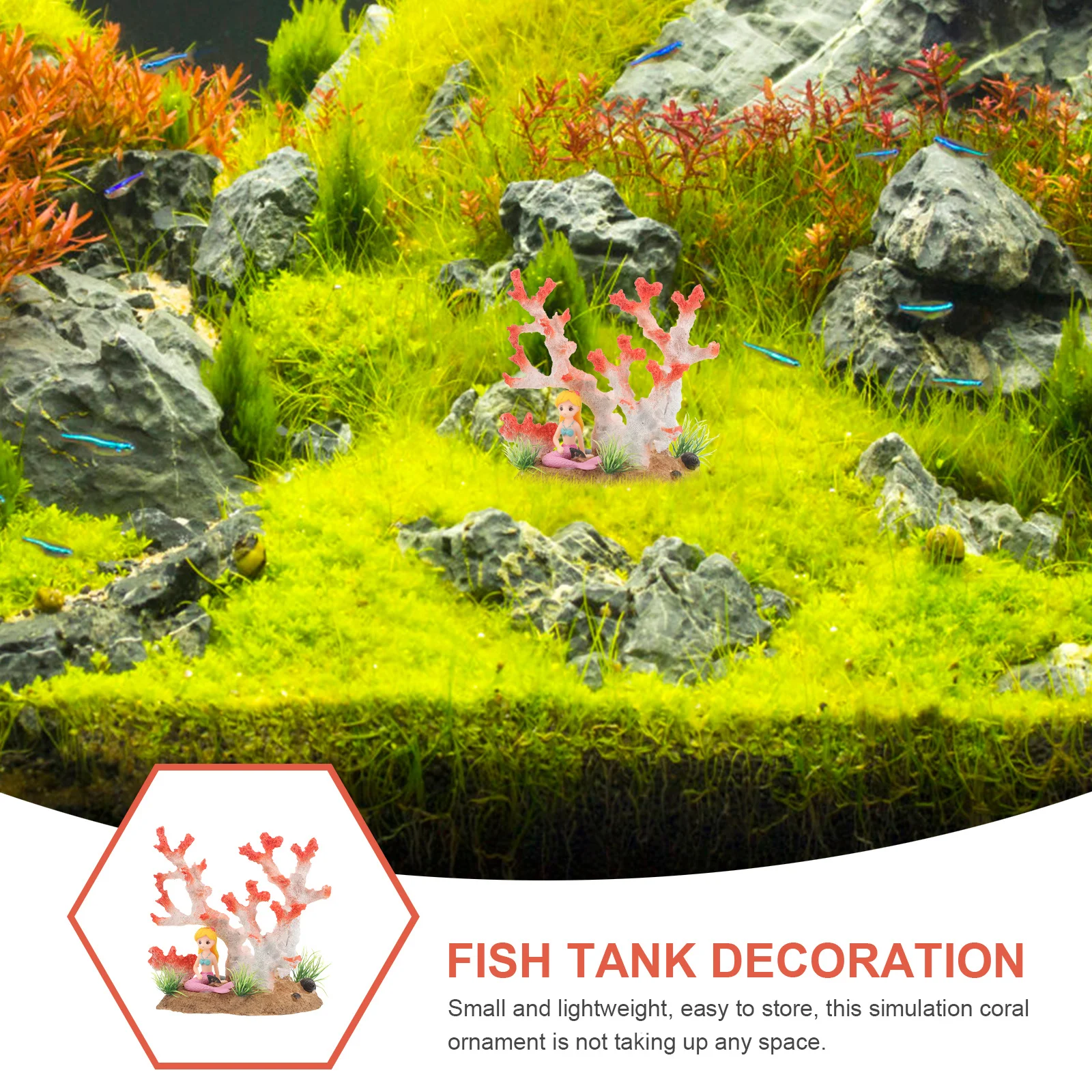 

Simulation Mermaid Coral Aquarium Decoration Strong Break Resistance Constantly New Look Fish Tank Ornament Aquarium Decor