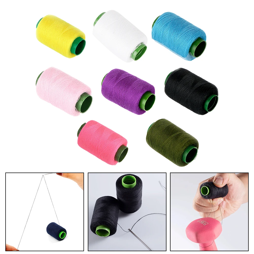 8 Colors Yarn Sewing Thread Roll Machine Hand Embroidery 300 Yard Each Spool 100% Polyester Durable For Home Sewing Kit