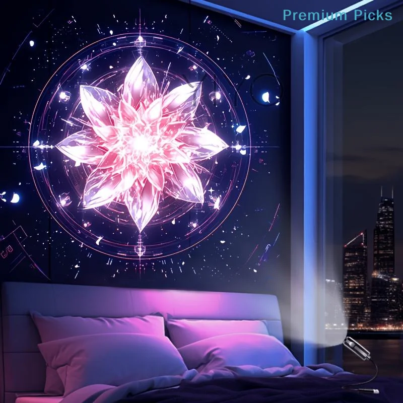portableMandala Starry Sky LED Projection Lamp 3 6 Patterns Night Light Remote Control for Home Bedroom Decor