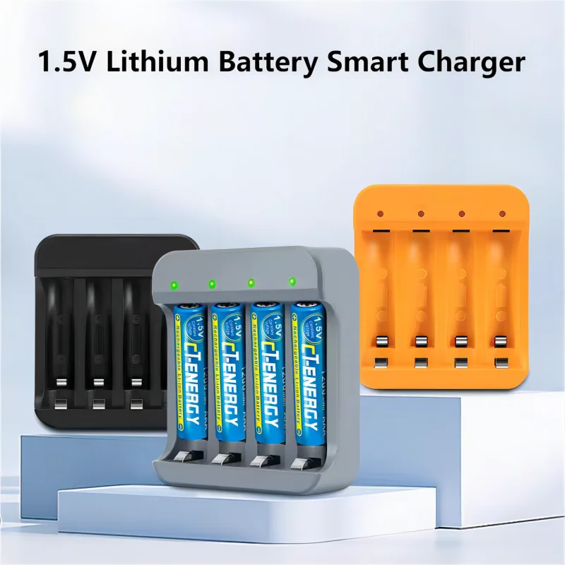 Hormmar 5V Output Smart Charger 4 Slots Mixable for AA/AAA Li-Ion Rechargeable Batteries Portable 40 Minutes Fast Charging Adapt