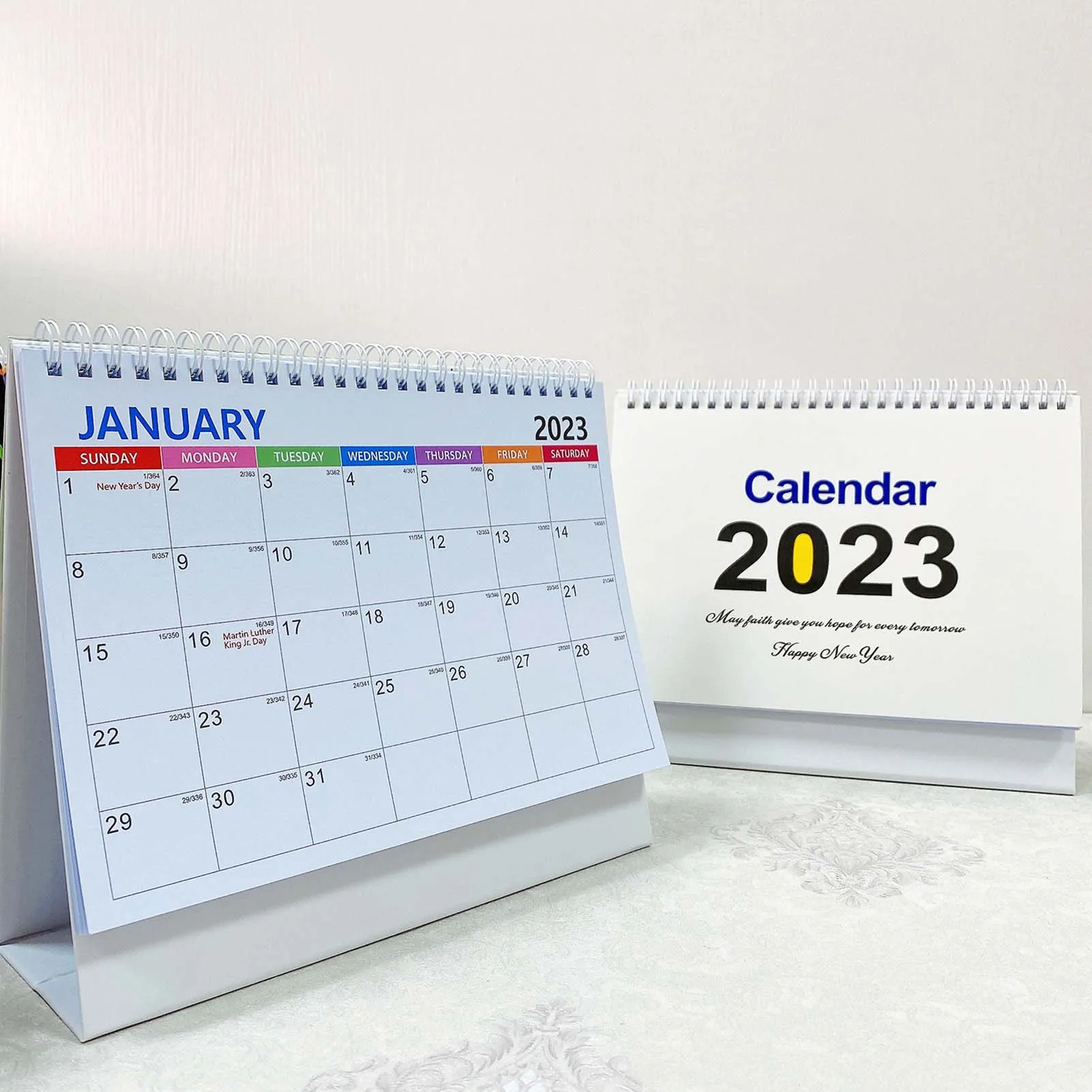 Creatieve Kalender 2023 Kleine Engels Kalender Loopt Van Januari 2023 - December Desktop Maandelijkse Kalender Met Flip Ontwerp