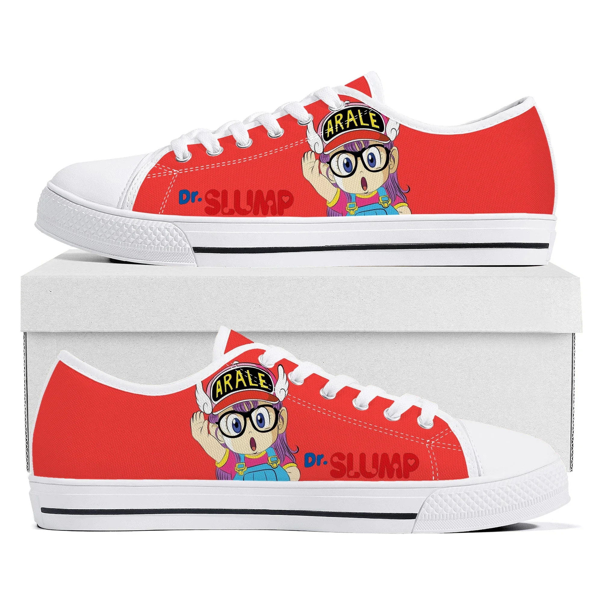 

Japan Anime Cartoon Arale Dr Slump Low Top Sneakers High Quality Mens Womens Teenager Canvas Sneaker Couple Shoes Custom Shoe