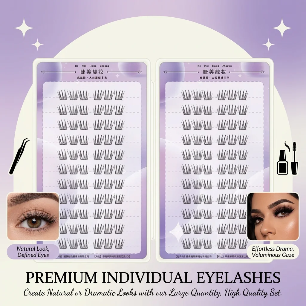 22 Paar künstliche Wimpern, kleberfreie, weiche Faserwimpern, natürlicher Look für Make-up im koreanischen Stil, für den täglichen Gebrauch und für Partymake-up