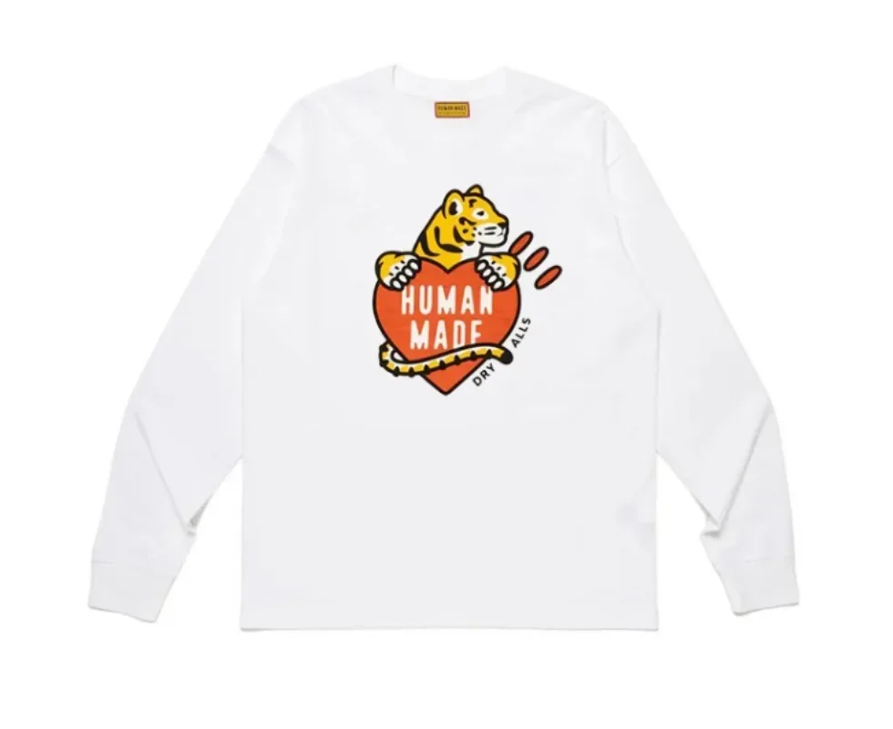 Human Made 2026 Tiger Heart Graphic L/S Tee Relaxed Fit Couple 100% Cotton Streetwear