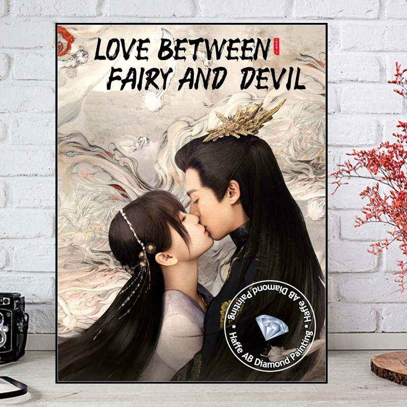 Chinese Drama Love Between Fairy And Devil AB Diamond Art Painting Cang Lan Jue TV Show Dong Fang Qing Cang Cross Stitch Decor