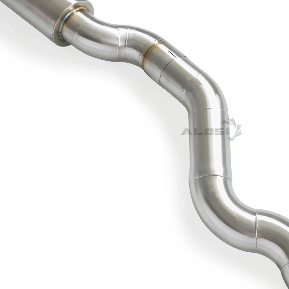 نظام عادم خلفي على شكل قطة من الفولاذ المقاوم للصدأ JDM لسيارات BMW 1M 135I E82E88 3.0T 2008-2013 كاتم صوت مع طرف بقطر كبير 114