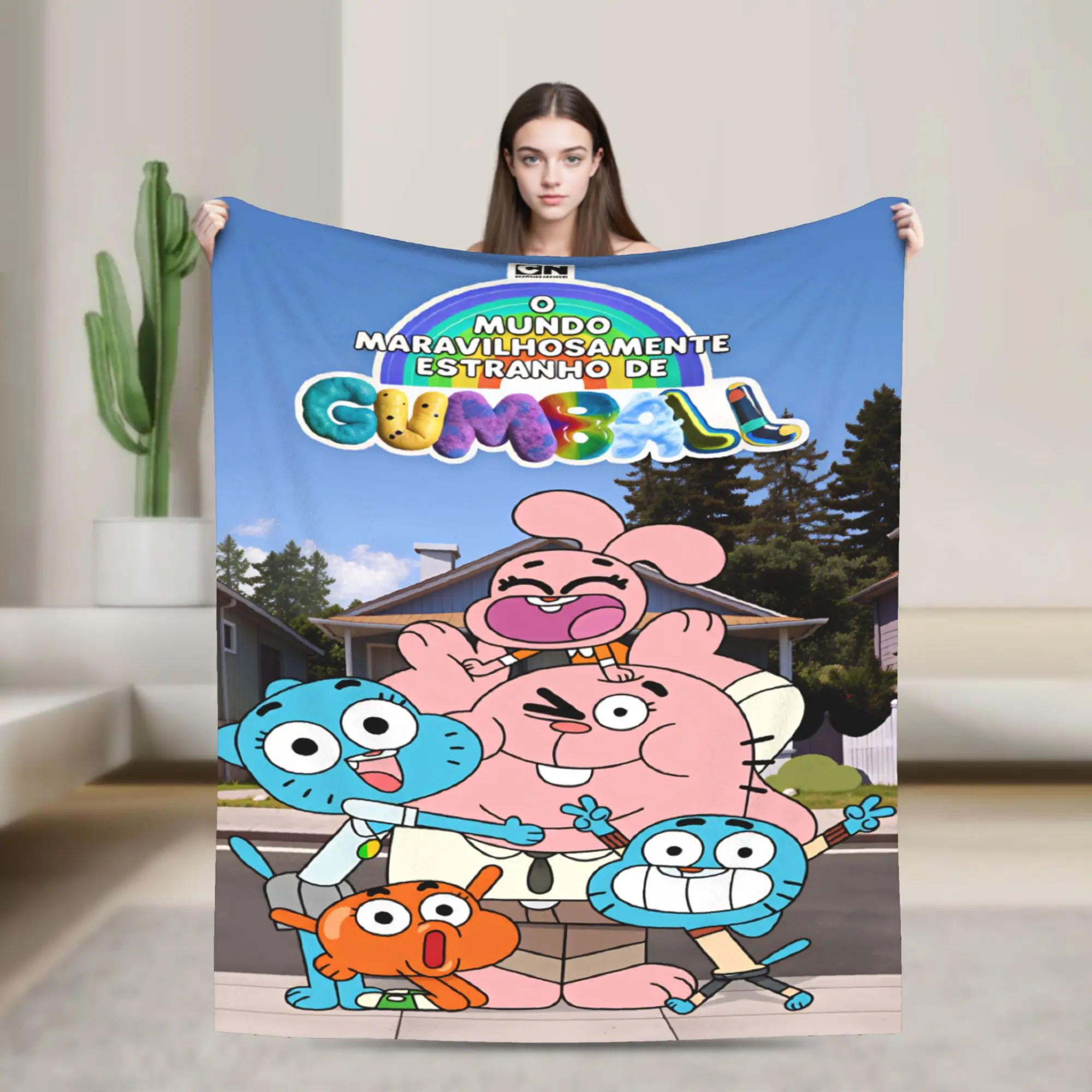 The Amazing World Of Gumball  Blankets  Comfortable Plush Throw Blanket For Outdoor Travel Office Flannel Bedspread Bed Cover