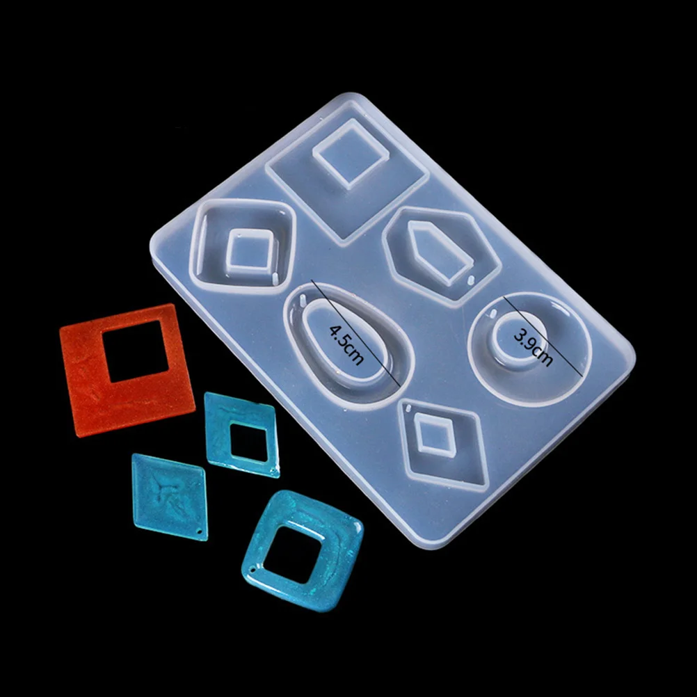 1 قطعة DIY صنع المجوهرات كريستال الايبوكسي قطرة قالب من السيليكون غير لاصق سهلة التنظيف قابلة لإعادة الاستخدام قلادة قلادة القرط الأبيض #6