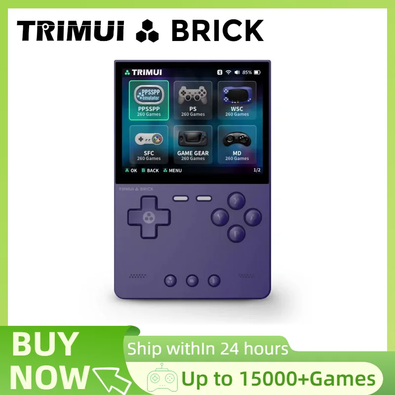 

TRIMUI BRICK portable game console ,MAX 256G Linux system, metal rear panel, LED lighting 3.2-inch IPS screen,64G/128G.