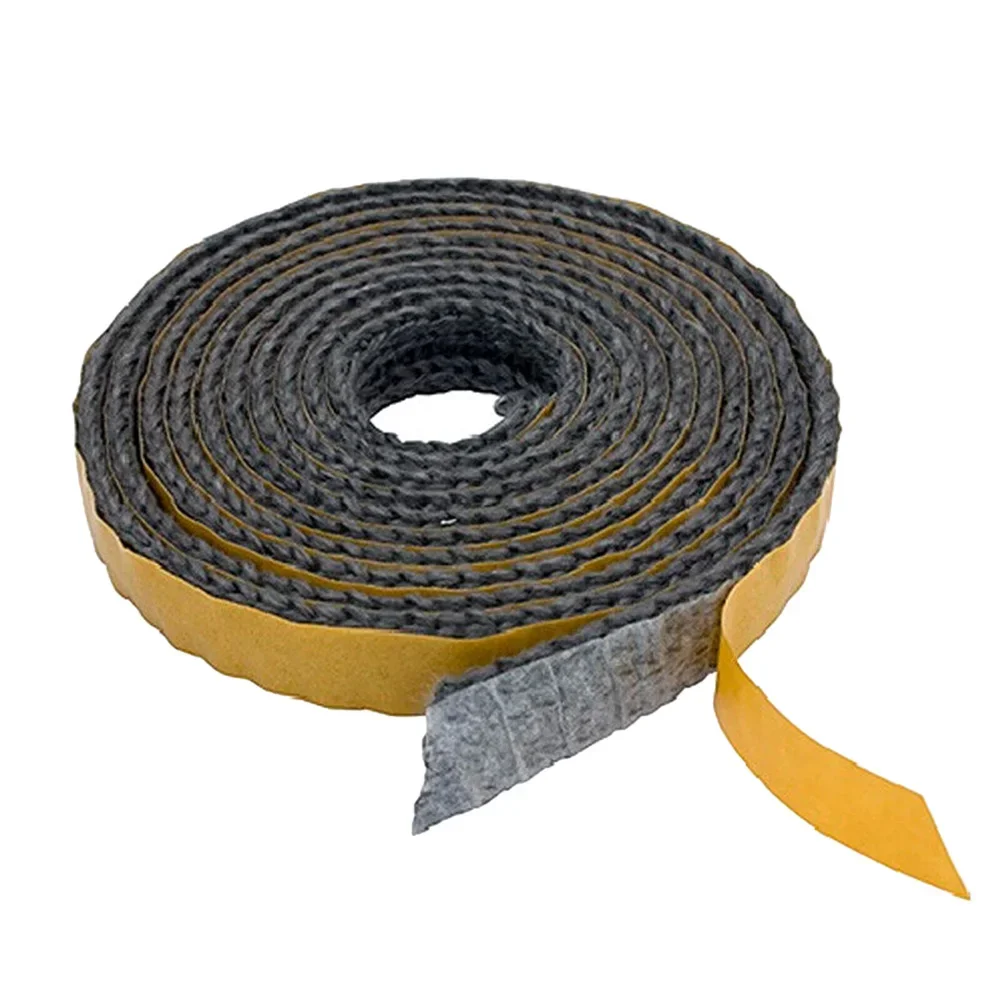 2.5M Black Flat Stove Rope Self Adhesive Fiberglass Seal Stove Fire Rope Fireplace Chimney Door Sealing Cord 18 X 3mm