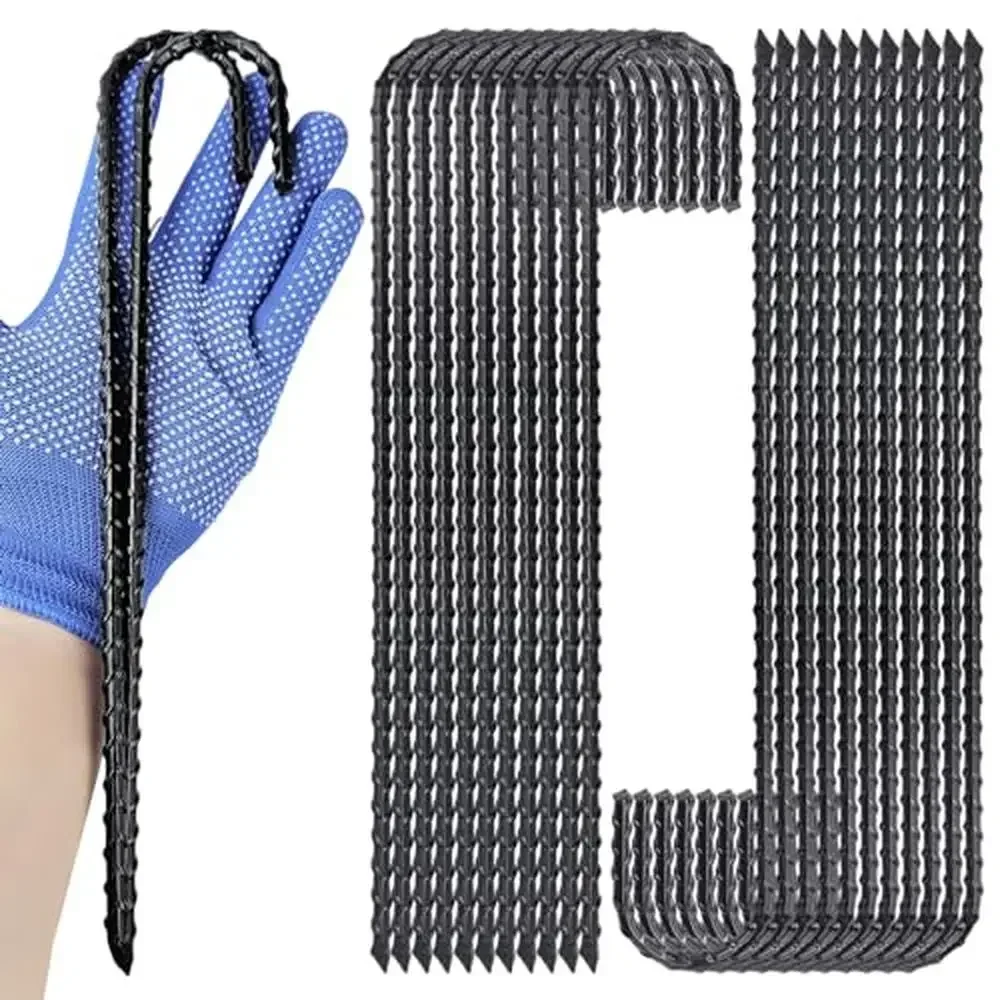 

12-Inch Steel J-Hook Ground Stakes Rustproof Garden Tent Anchors Multipurpose Fence Accessories