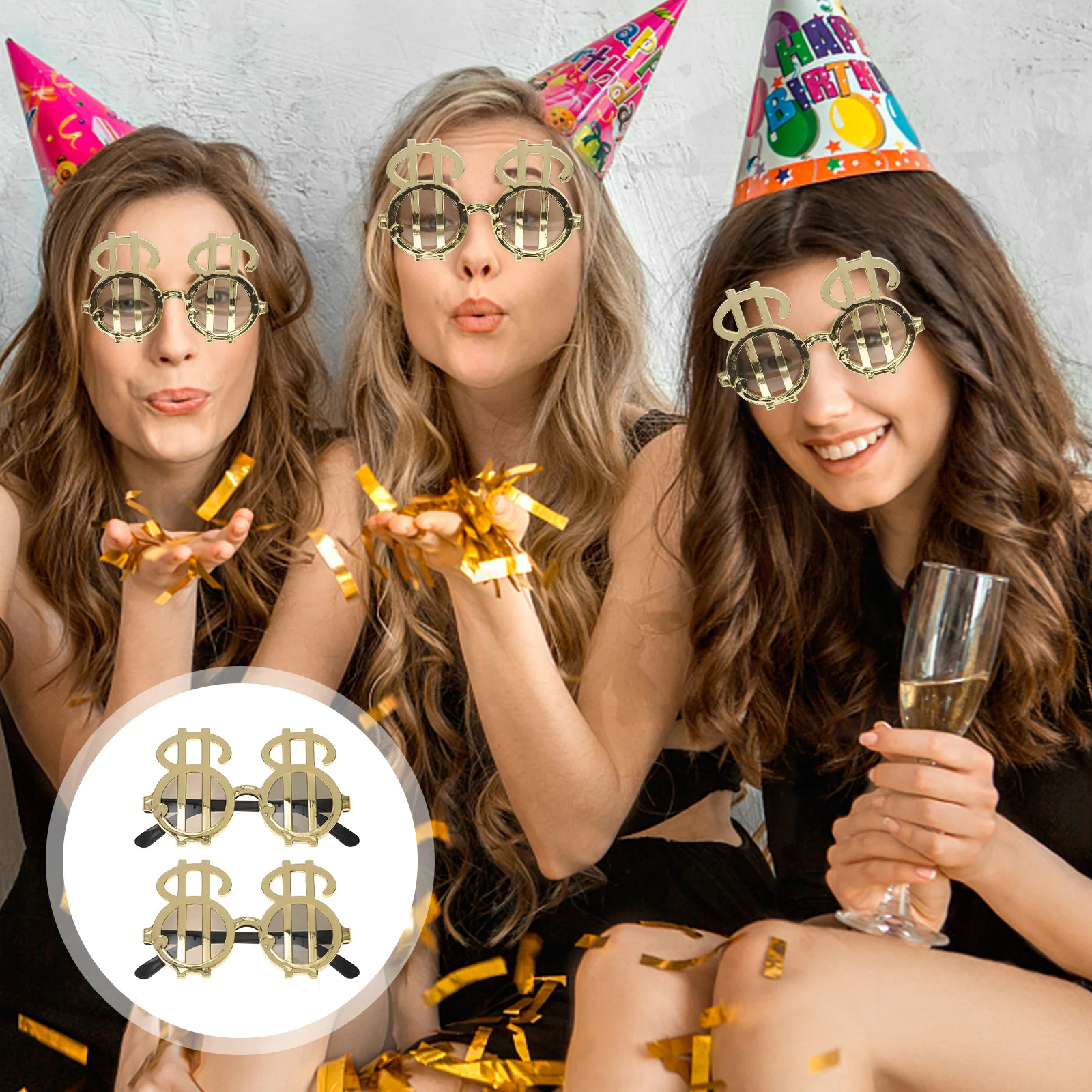 

3Pcs Glasses Comfortable Funny Spectacles for Festival Carnival Costume Party Dollar Shaped Glasses