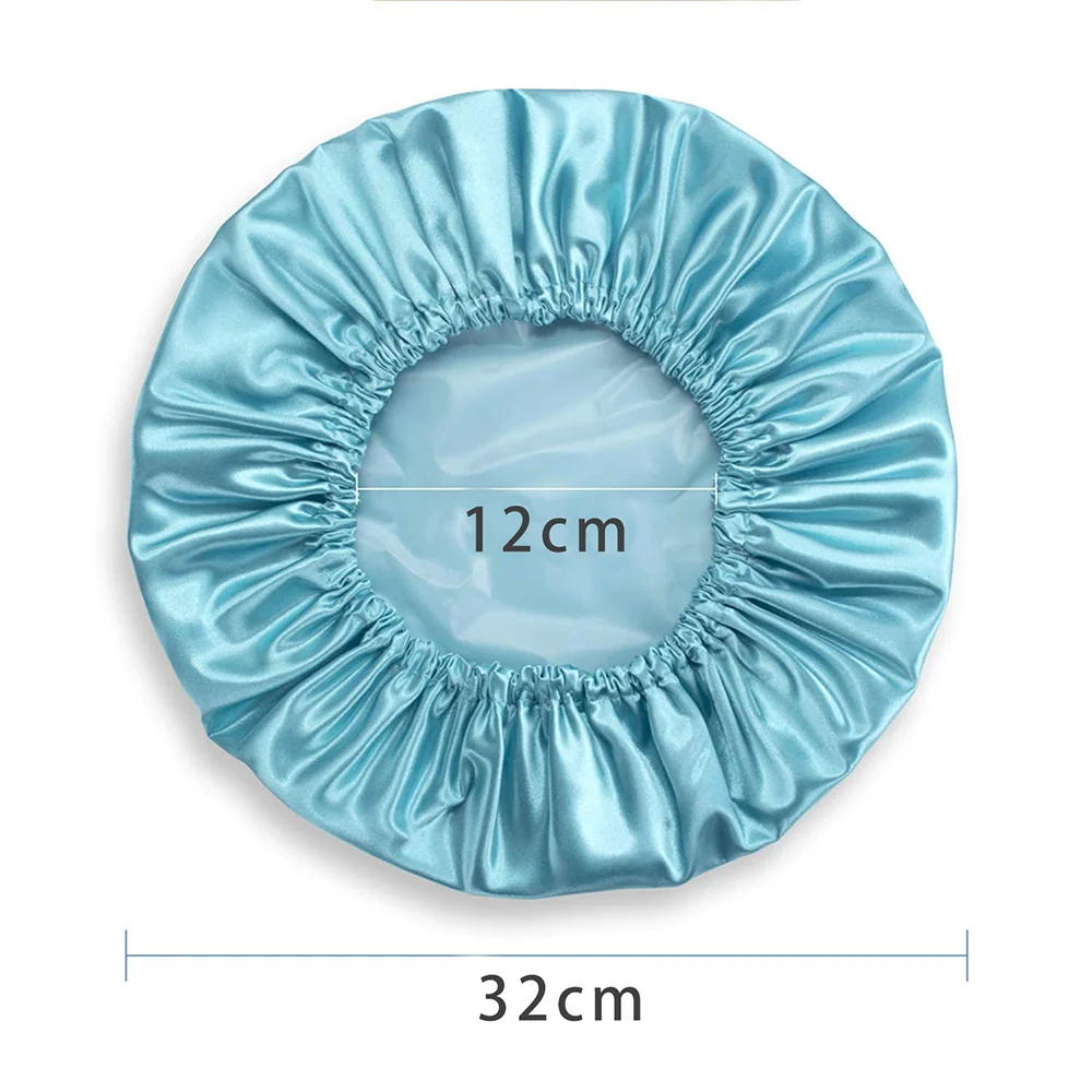 Reusable Shower Cap Reusable Double Layers Waterproof Bathing Shower Hat For Long Hair