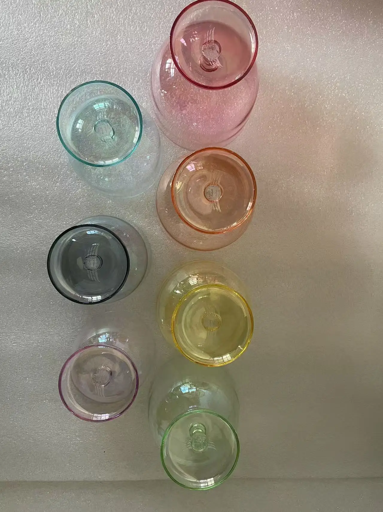 7chakras colors crystal singing wine glass shape crystal singing bowls 5th octave CDEFGABC in 432hz magic chakras color set 8pcs
