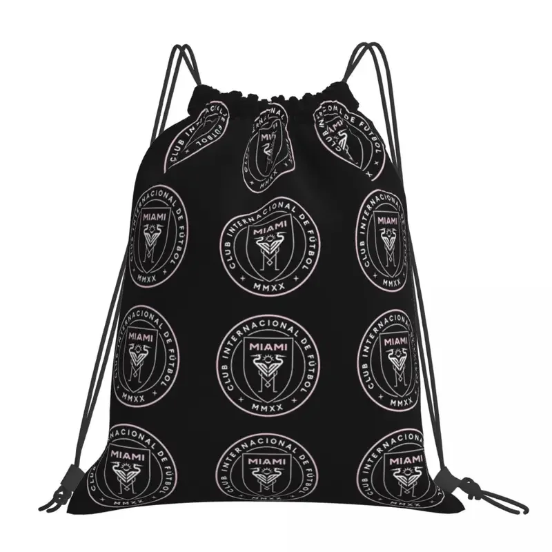 

The-Inter-Miami-Club Backpacks Multi-function Drawstring Bags Drawstring Bundle Pocket Shoes Bag Book Bags For Travel Students