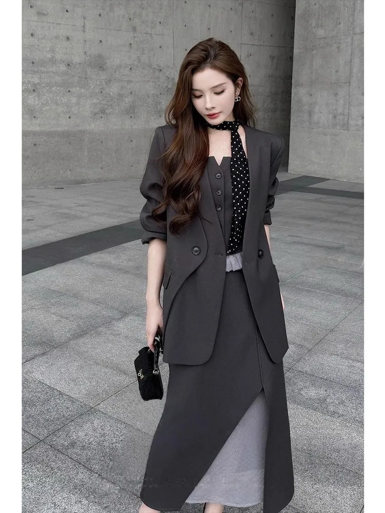 

Смачный женский длинный костюм-свек в стиле ретро, топ на бретельках, утягивающая длинная юбка, комплект из футболки, повседневная осенняя одежда