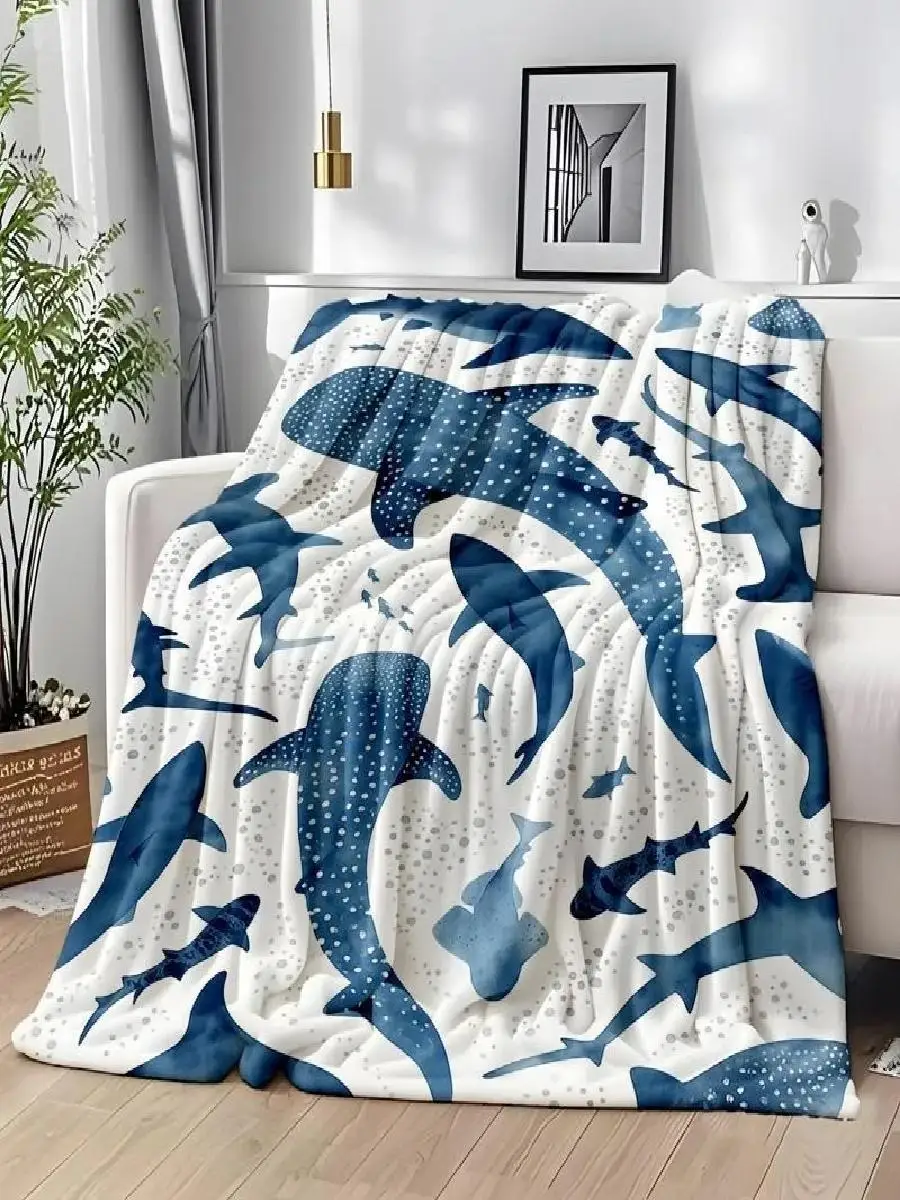Shark  Whale Shark Ocean Theme Blanket  Soft Marine Life Throw for Couch Bed or Living Room  Perfect for Sea Animal Lovers