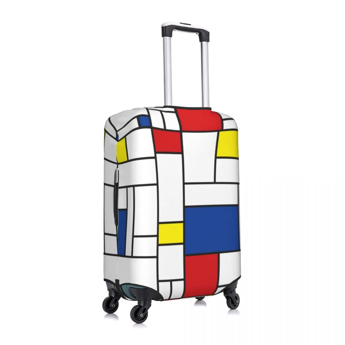 Retro Mondrian Suitcase Cover Modern Art Useful Cruise Trip Protection Luggage Accesories Holiday