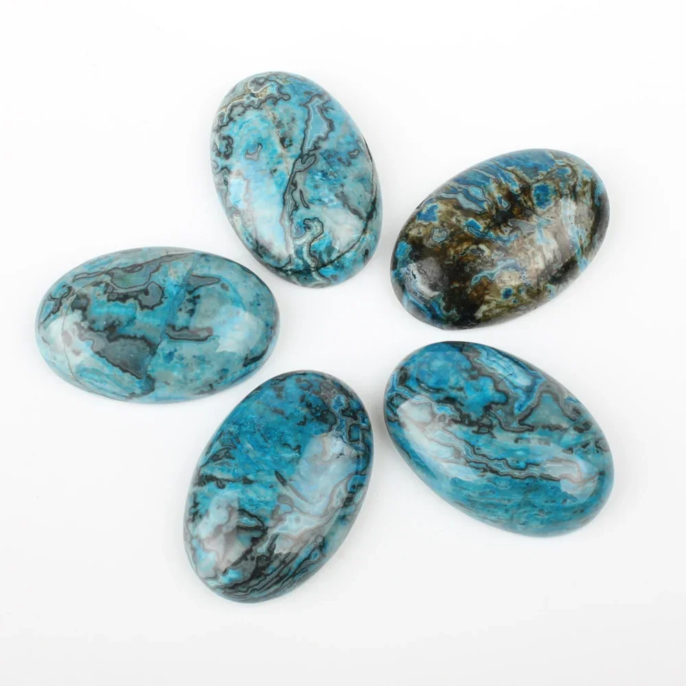 1pcs/Bag 18 Colors Natural Stone Cabochons 20x30x7mm Oval Pattern Pendant Star Jewelry Making DIY Necklace Bracelet  Accessory