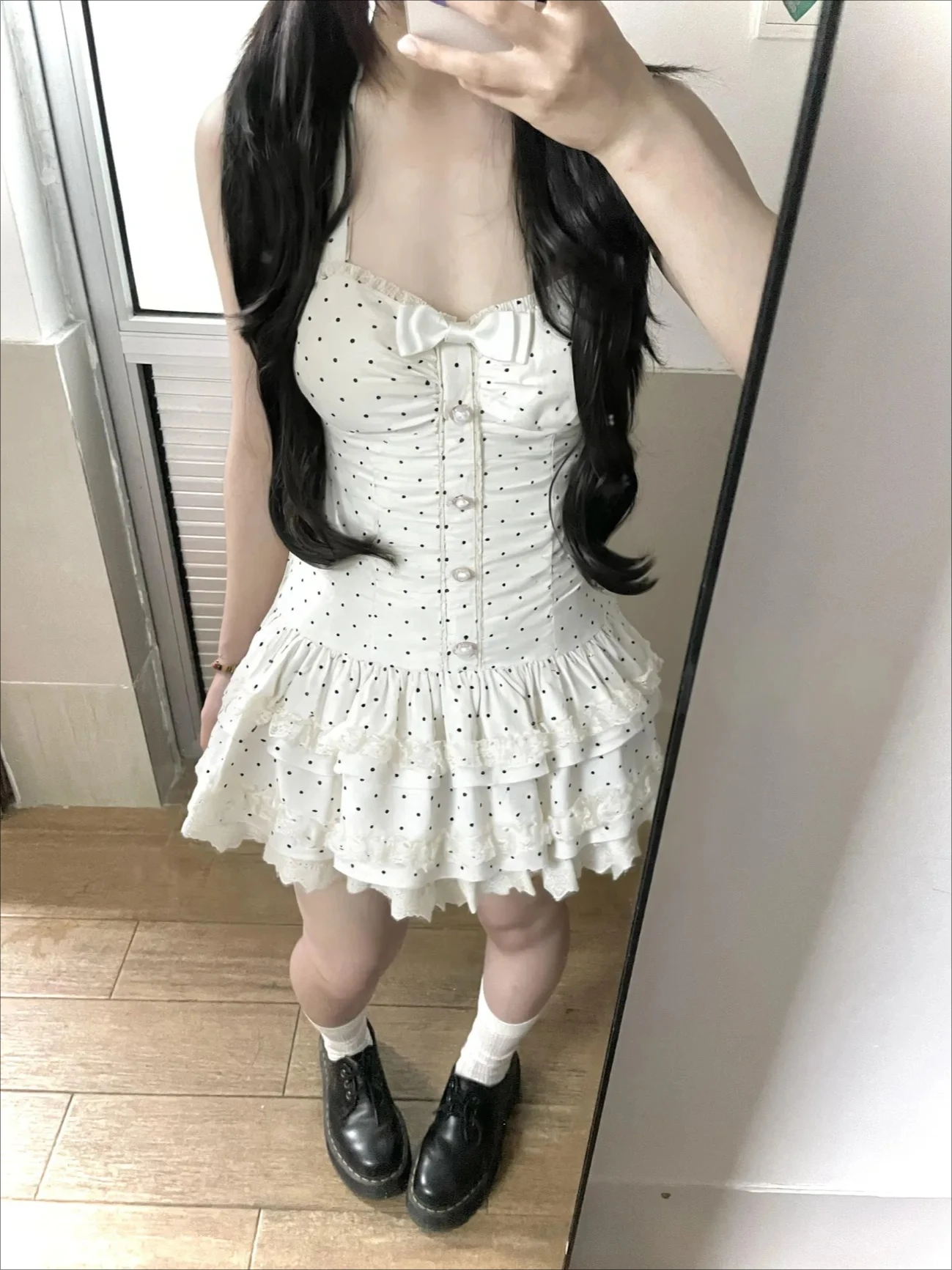 

Y2k Sweet Lolita Dress Women Vintage Lace Bow Ruffle Cake Dress Harajuku Slim Bandage Dress 2026 Summer Japanese Fashion