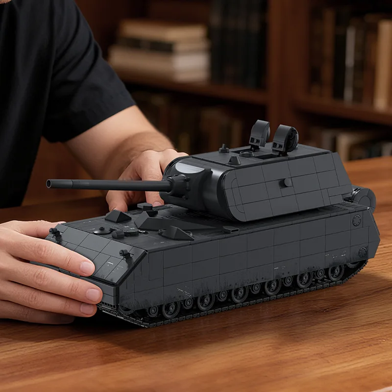 재고 있음 1:28 MOC 제2차 세계대전 군용 판저 7 마우스 조립 블록 브릭 모델 DIY 장난감 소년용 크리스마스 선물 세트