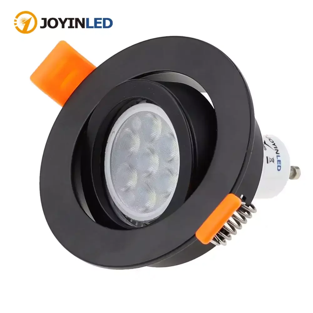 Wysokiej jakości biały/czarny/srebrny aluminiowy okrągły GU10 MR16 regulowany uchwyt światło punktowe LED typu Downlight oświetlenie punktowe sufitu