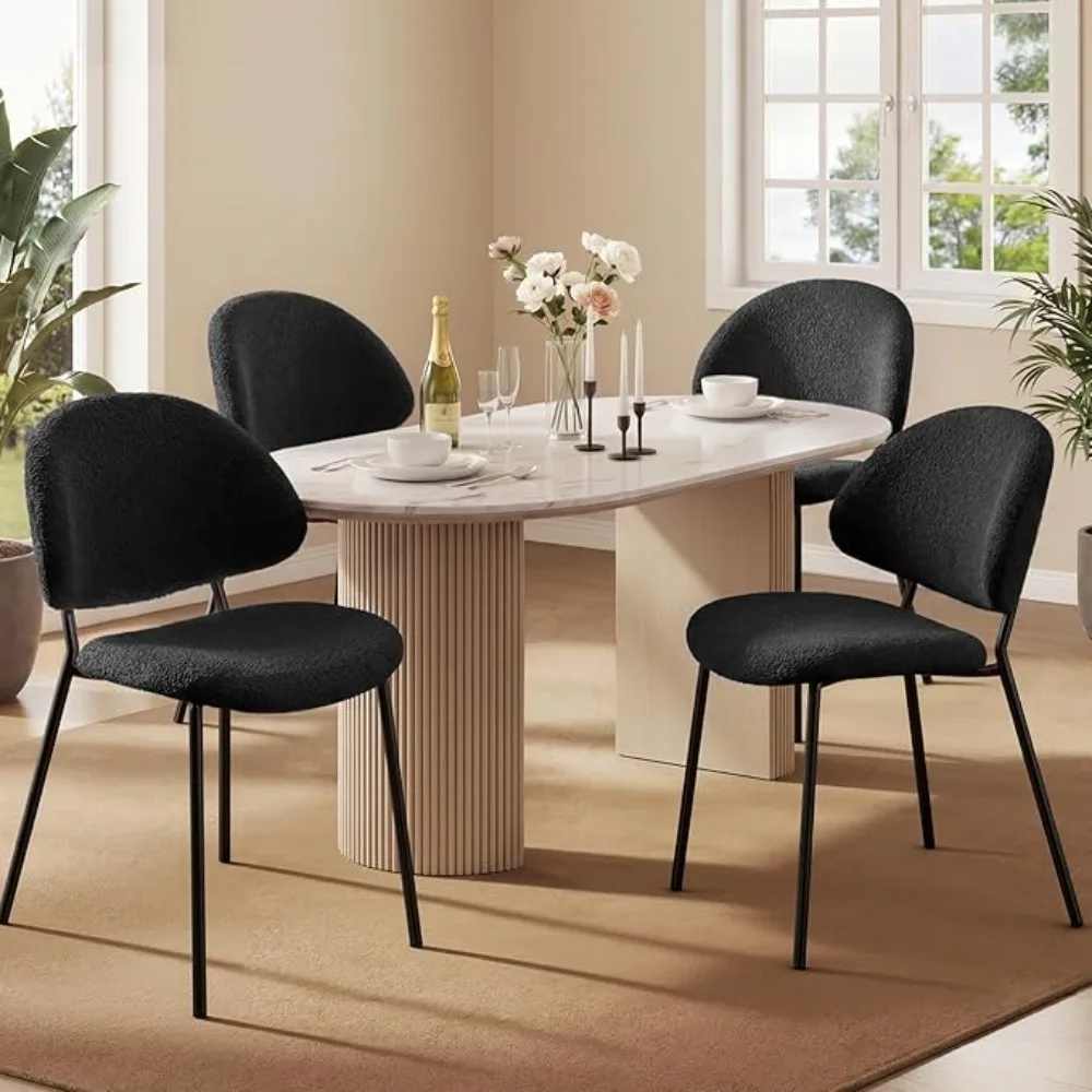 Dining Chairs Set of 4, Modern Side Chairs for Kitchen or Dining Room, Comfortable Upholstered PU Leather Dining, Customized