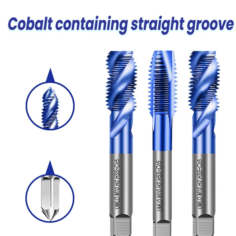 Cobalt Containing Straight Fluted Screw Thread Tap Metric Plug Hand Taps Drill Bit Set Power Hand Tools Drill Bit Set