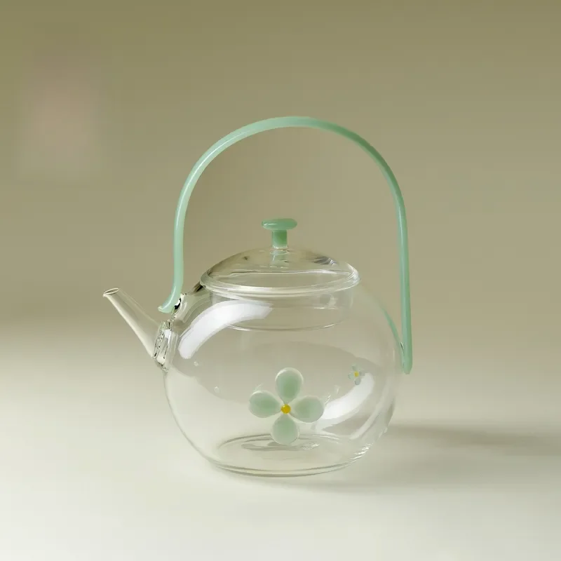 Huayu High Borosilicate Glass Teapot with Lifting Beam Heat Resistant Large Capacity Kettle for Household Scented Tea Brewing