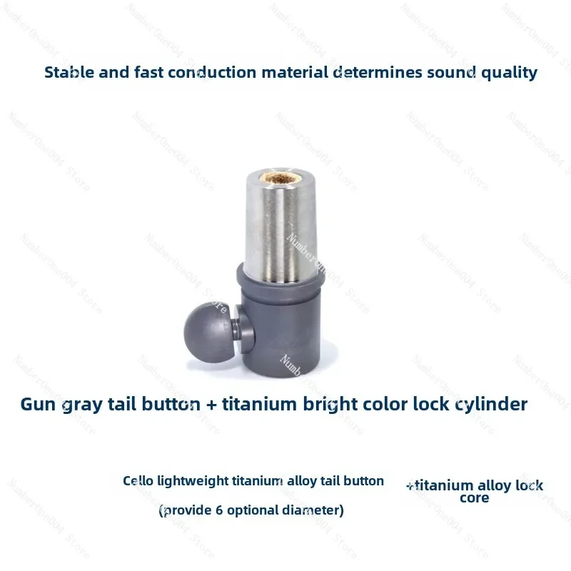 Suitable for Titanium Alloy Cello Tail Button with Titanium Alloy Lock Cylinder 4/4 Tail Post, Accessories