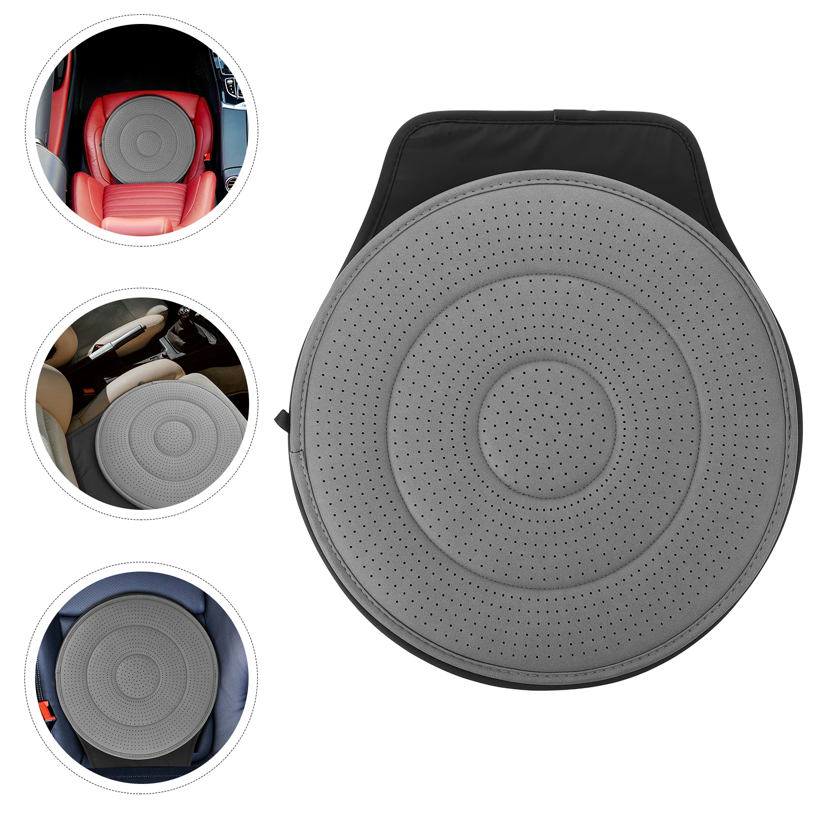 

Car Seat Cushion for Driver 360 Rotating Swivel Auto Seat Pad Gray Portable Mat for Commute Truck Elderly Travel Comfort