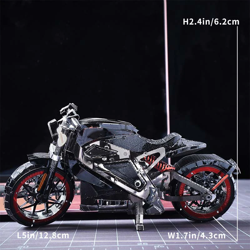 Colorful motorcycle Full metal stainless steel DIY3D three-dimensional puzzle alloy assembled model