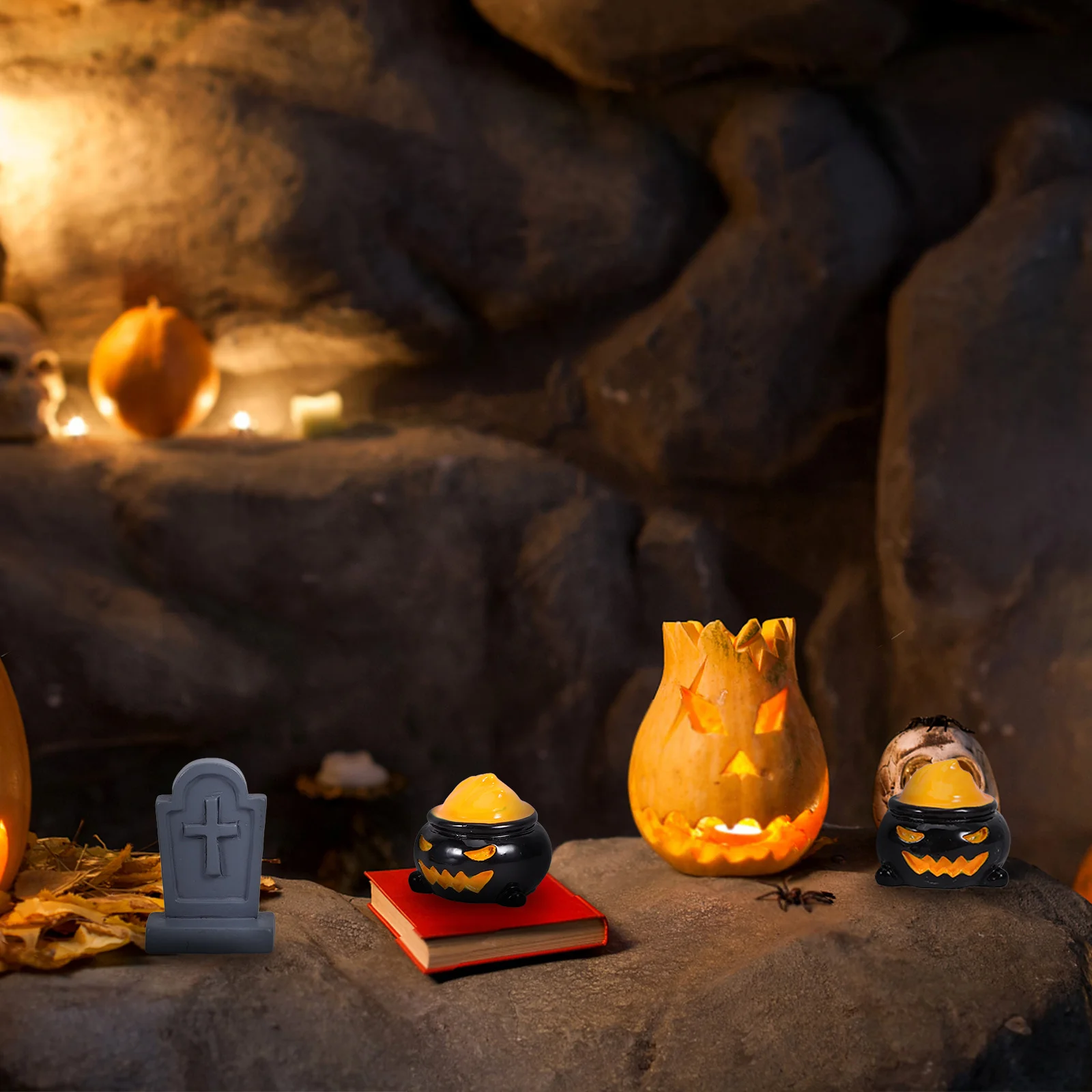 10 قطعة من حلي الراتنج المصغرة على شكل يقطين الهالوين ديكور الحفلات ملحقات المناظر الطبيعية الصغيرة تخطيط مشهد الهالوين #4